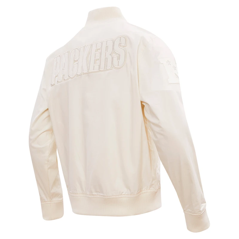 Veste neutre à fermeture éclair intégrale Pro Standard pour hommes, crème, Green Bay Packers