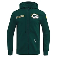 Men's Pro Standard  Green Bay Packers Split Logo Double Knit Full-Zip Hoodie