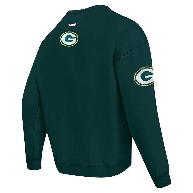 Men's Pro Standard Green Bay Packers Turn It Up Drop Shoulder Pullover Sweatshirt