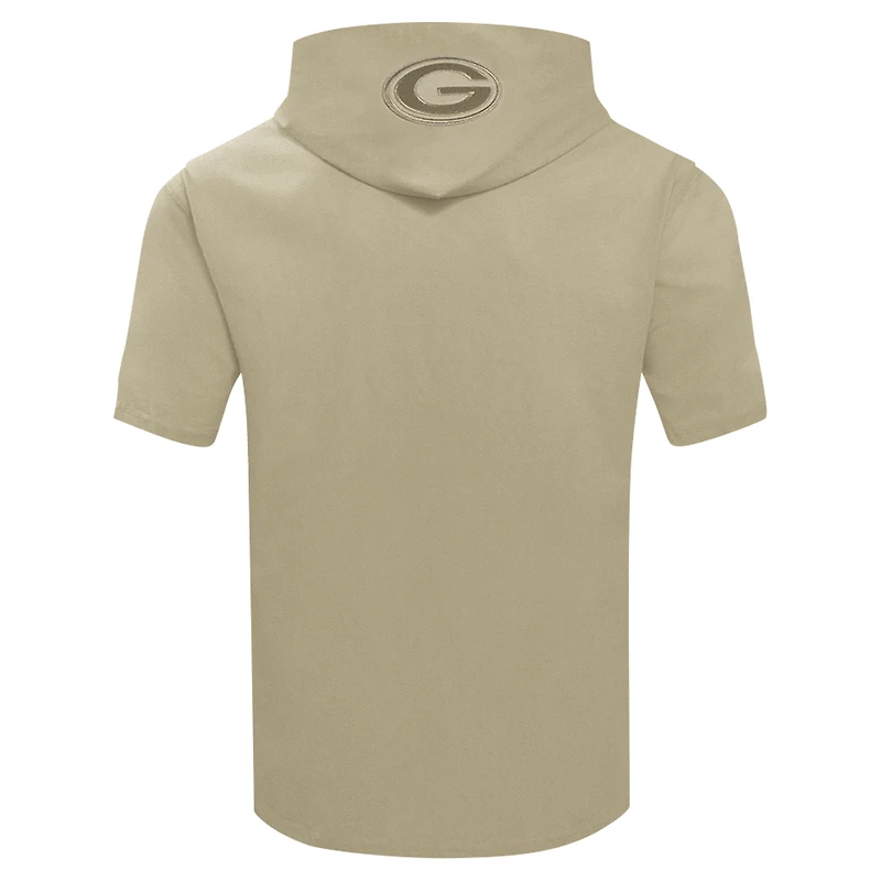 Men's Pro Standard Tan Green Bay Packers Neutrals Capsule Short Sleeve Pullover Hoodie