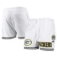 Men's Pro Standard White/Black Green Bay Packers Mesh Shorts
