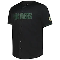 Men's Profile Black Green Bay Packers Big & Tall Pop Full-Button Jersey