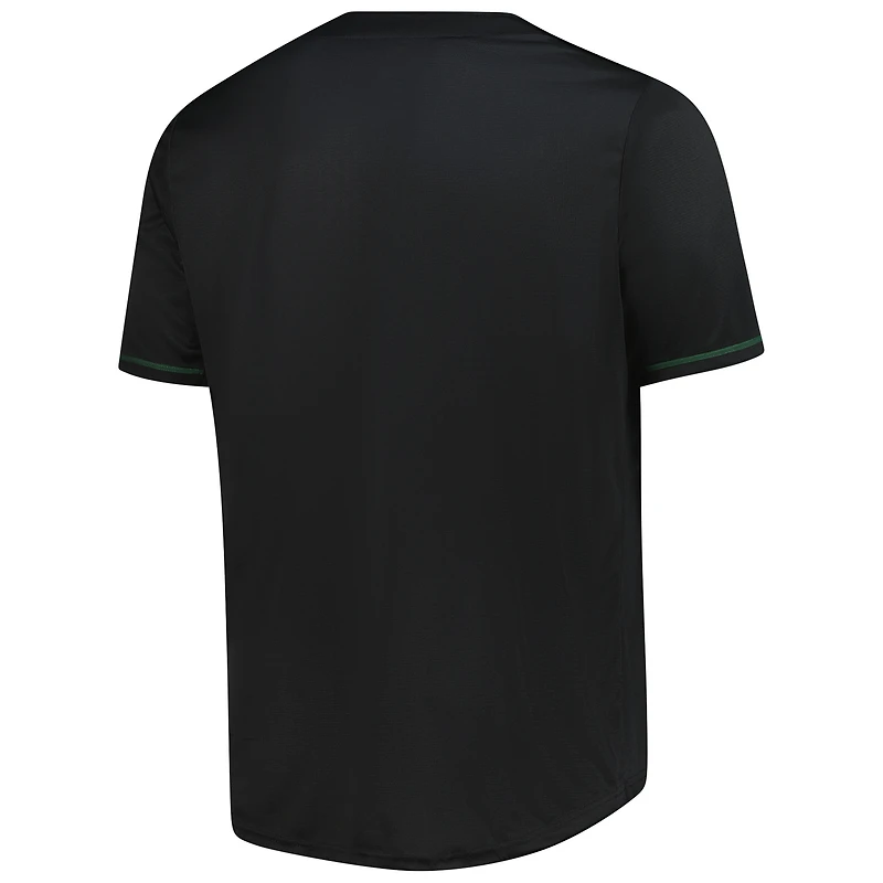 Men's Profile Black Green Bay Packers Big & Tall Pop Full-Button Jersey