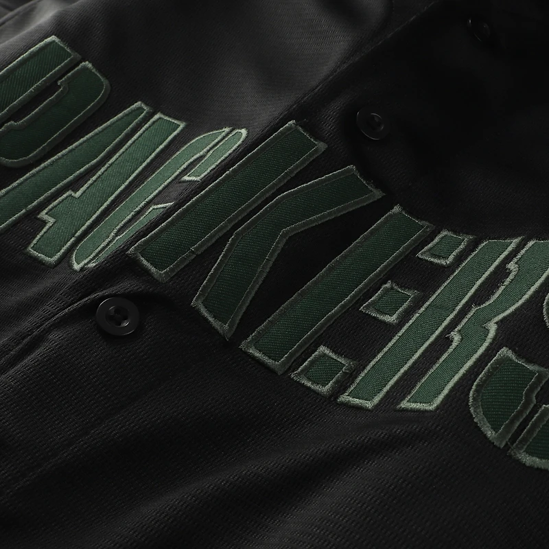 Men's Profile Black Green Bay Packers Big & Tall Pop Full-Button Jersey