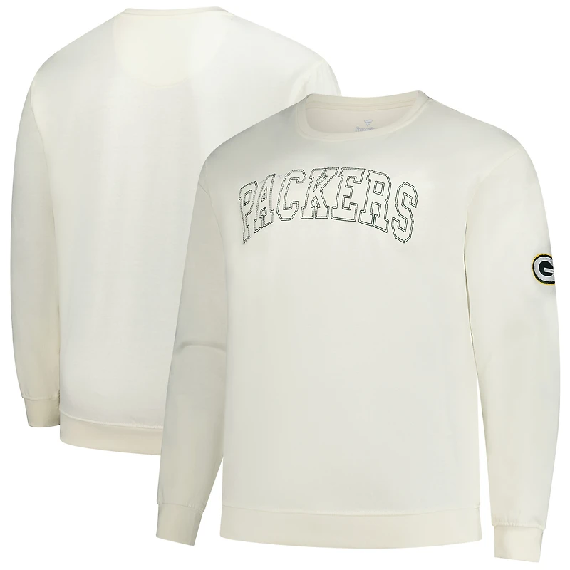 Sweat-shirt polaire grande taille pour homme, couleur crème, des Packers de Green Bay