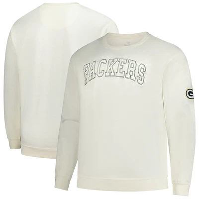 Sweat-shirt polaire grande taille pour homme, couleur crème, des Packers de Green Bay