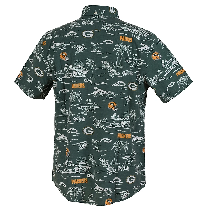 Chemise boutonnée Kekai Performance pour homme, verte, Reyn Spooner, des Green Bay Packers