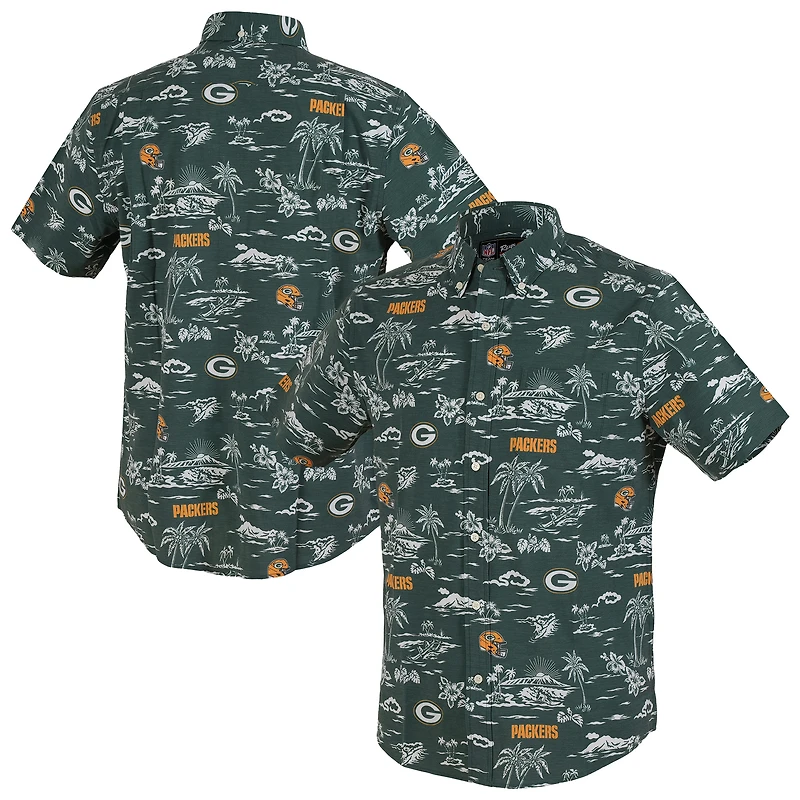 Chemise boutonnée Kekai Performance pour homme, verte, Reyn Spooner, des Green Bay Packers