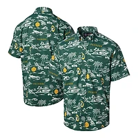 Men's Reyn Spooner Green Bay Packers Throwback Kekai Print Button-Up Shirt