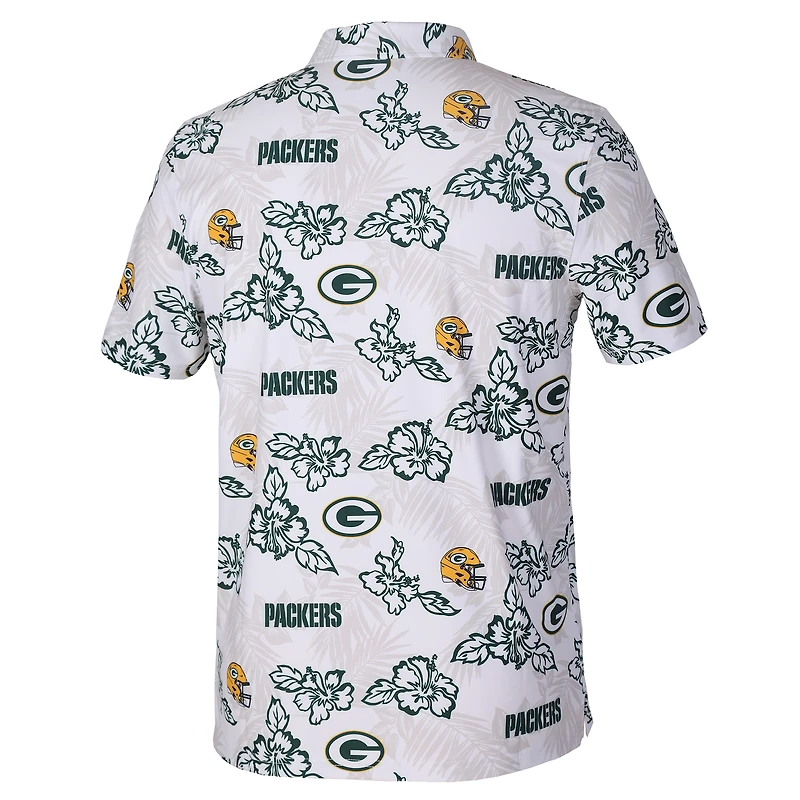 Polo Performance Reyn Spooner blanc pour homme des Packers de Green Bay