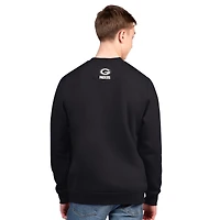 Men's Starter  Black Green Bay Packers Assist Fleece Crewneck Sweatshirt
