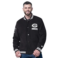 Veste universitaire noire en velours côtelé occultant Starter pour homme des Green Bay Packers