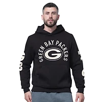 Men's Starter Black Green Bay Packers Handoff Fleece Hoodie Sweatshirt