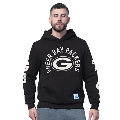 Men's Starter  Black Green Bay Packers Handoff Hoodie