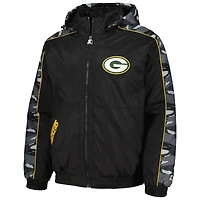 Sweat à capuche entièrement zippé Starter Black Green Bay Packers pour hommes Thursday Night Gridiron
