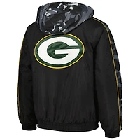 Sweat à capuche entièrement zippé Starter Black Green Bay Packers pour hommes Thursday Night Gridiron