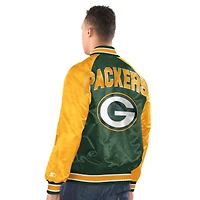 Men's Starter  Green/Gold Green Bay Packers Inductee Raglan Full-Snap Varsity Jacket