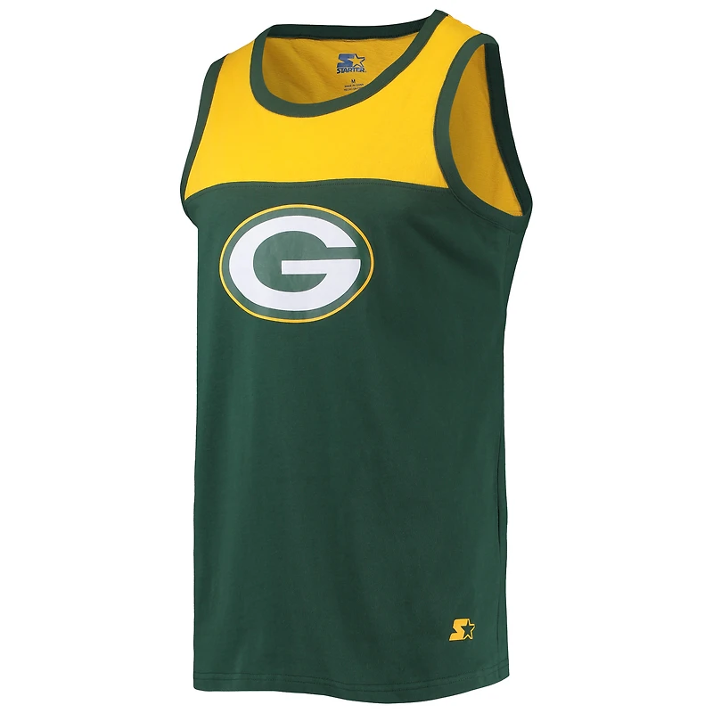 Débardeur tendance avec logo Green Bay Packers pour homme, vert/doré