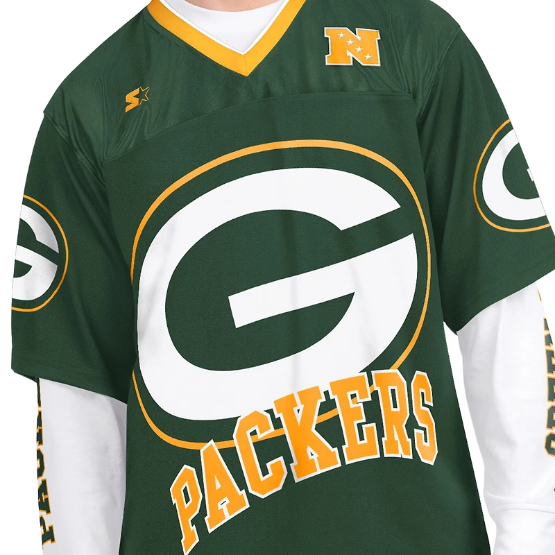 Men's Starter Green/White Green Bay Packers Short Sleeve & Long T-Shirt Combo Pack
