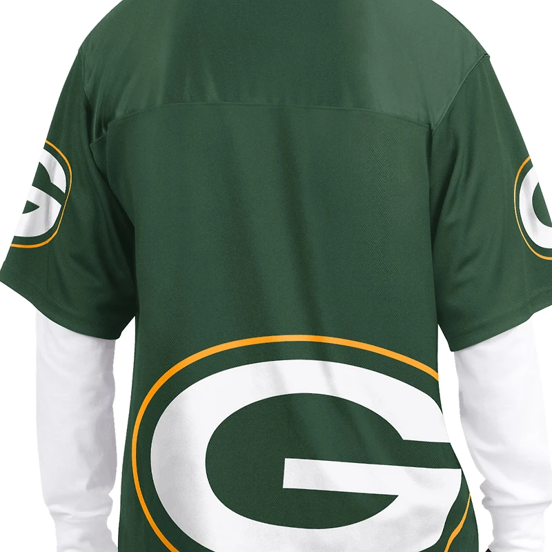 Pack de t-shirts à manches courtes et longues Starter Green/White Green Bay Packers pour homme