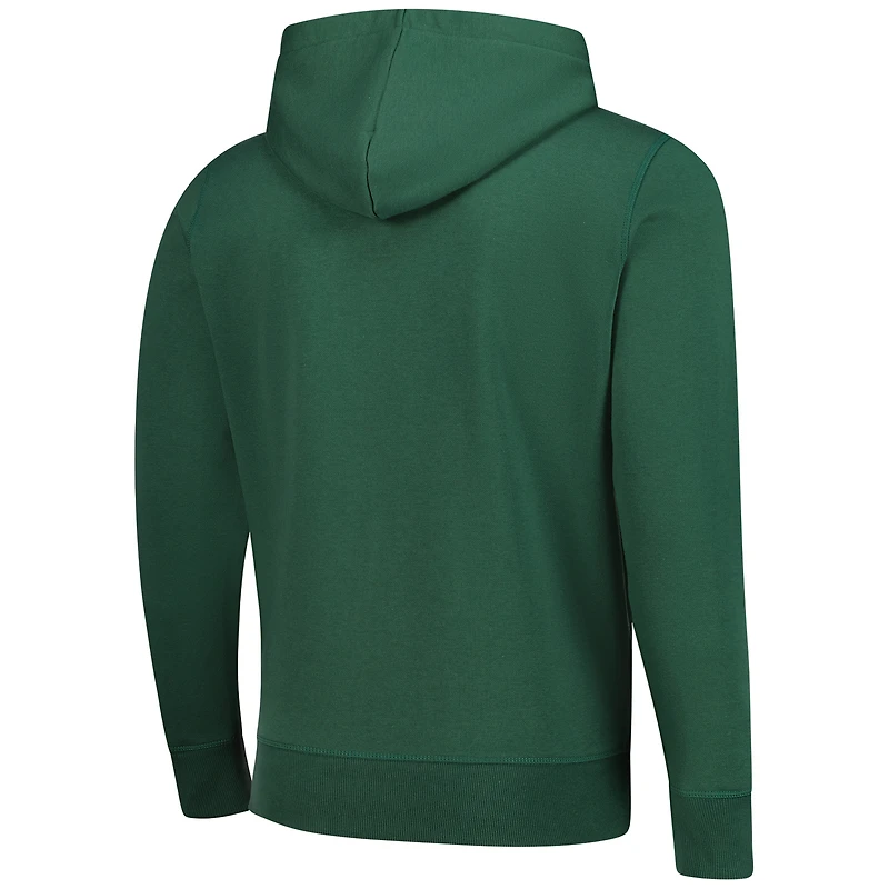 Sweat à capuche zippé classique en détresse Starter Black Green Bay Packers pour hommes