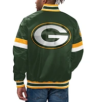 Men's Starter Green Bay Packers Home Game Satin Full-Snap Varsity Jacket