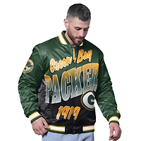 Men's Starter Green Bay Packers Pass Rush Varsity Full-Snap Jacket