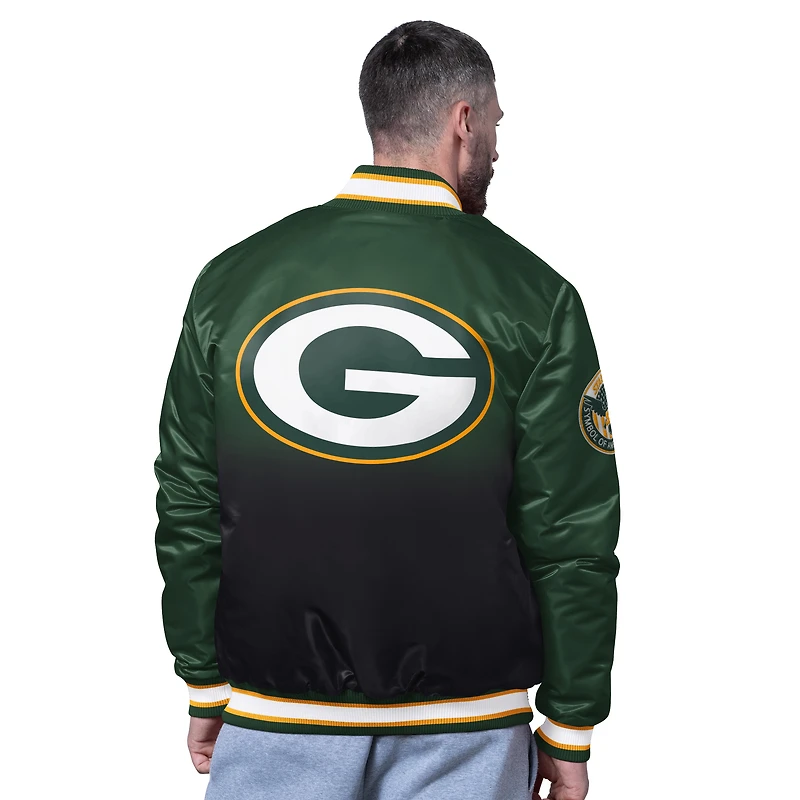 Men's Starter Green Bay Packers Pass Rush Varsity Full-Snap Jacket