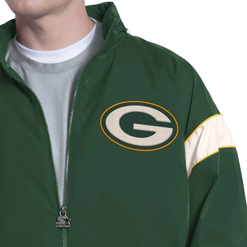 Men's Starter Green Bay Packers The Gust Full-Zip Hooded Jacket