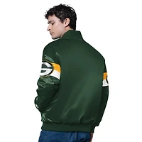 Men's Starter Green Bay Packers Triple Option Satin Varsity Full-Snap Jacket
