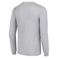Men's Starter  Heather Gray Green Bay Packers Half Ball Team Long Sleeve T-Shirt