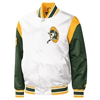 Homme Starter White Packers de Green Bay Warm Up Pitch Full-Snap - Veste universitaire
