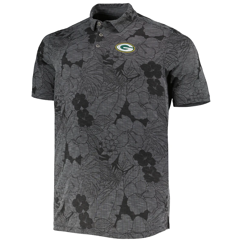 Polo Big & Tall Miramar Blooms des Green Bay Packers de Tommy Bahama pour hommes, noir