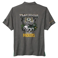 Chemise boutonnée Tommy Bahama grise Green Bay Packers Endzone Paradise COOLMAX pour homme
