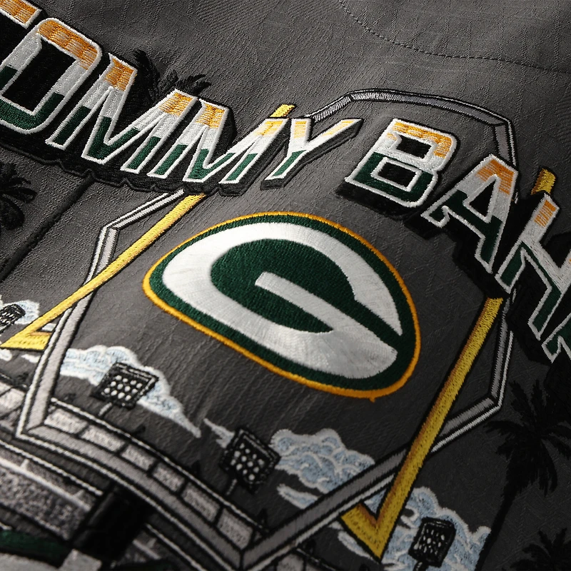 Chemise boutonnée Tommy Bahama grise Green Bay Packers Endzone Paradise COOLMAX pour homme