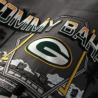 Chemise boutonnée Tommy Bahama grise Green Bay Packers Endzone Paradise COOLMAX pour homme