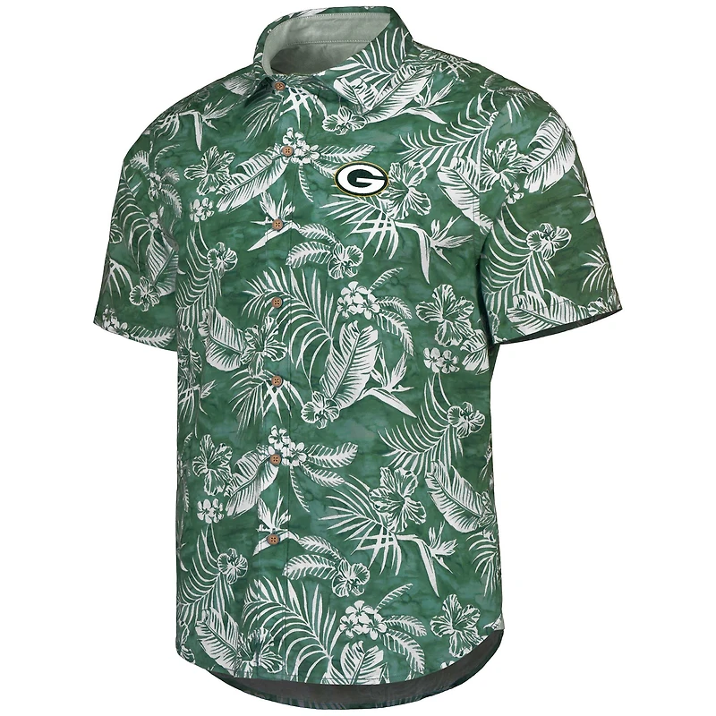 Men's Tommy Bahama Green Bay Packers Aqua Lush Full-Button Shirt