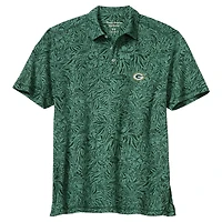 Men's Tommy Bahama Green Bay Packers IslandZone Wild Hibiscus Tri-Blend Polo