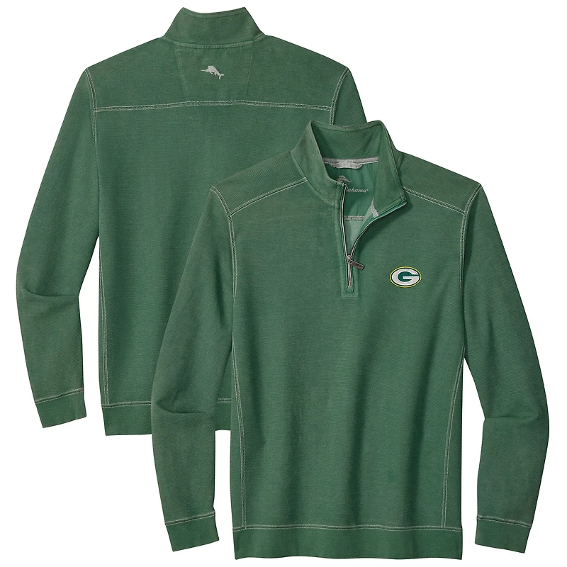 Pull demi-zippé Tommy Bahama Green Bay Packers Sport Tobago pour homme