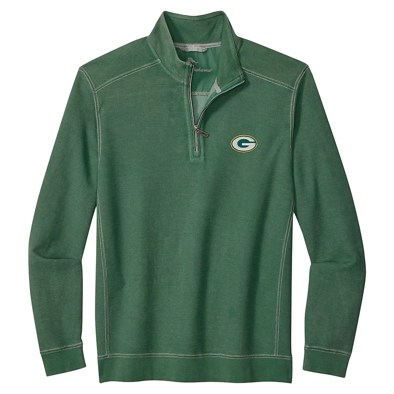 Pull demi-zippé Tommy Bahama Green Bay Packers Sport Tobago pour homme