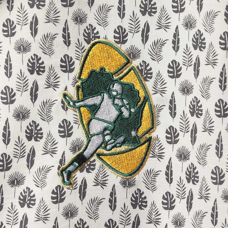Men's Tommy Bahama White Green Bay Packers Baja Mar Throwback Woven Button-Up Shirt