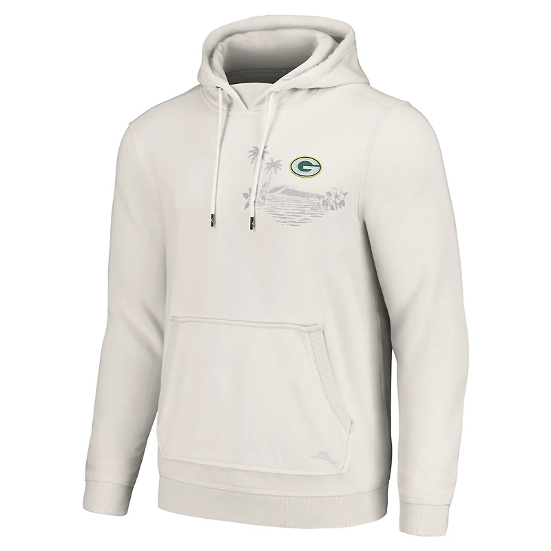 Men's Tommy Bahama White Green Bay Packers Home Game Pullover Hoodie