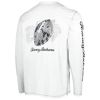 T-shirt à manches longues Tommy Bahama White Packers de Green Bay pour homme avec lacets Billboard