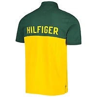 Men's Tommy Hilfiger Gold/Green Green Bay Packers Color Block Polo