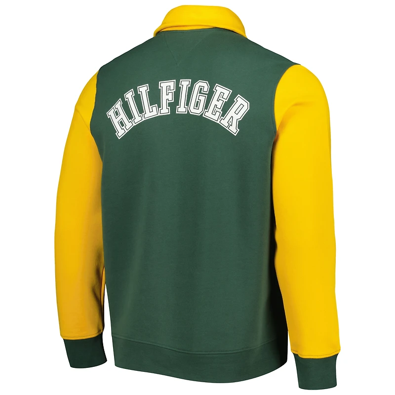 Men's Tommy Hilfiger Green/Gold Green Bay Packers Aiden Quarter-Zip Sweatshirt