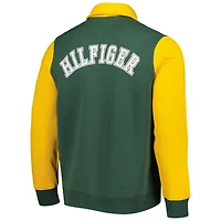 Men's Tommy Hilfiger Green/Gold Green Bay Packers Aiden Quarter-Zip Sweatshirt