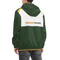 Haut à capuche demi-zip Tommy Hilfiger pour hommes vert/blanc Green Bay Packers Carter
