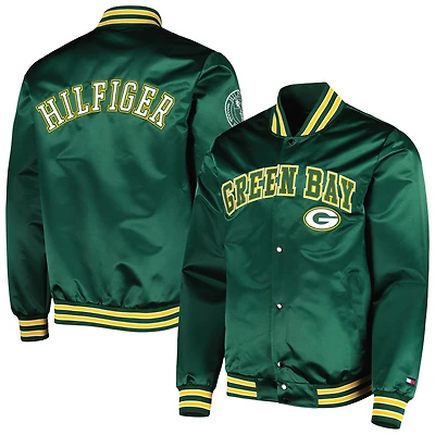 Tommy Hilfiger Vert Green Bay Packers Elliot Varsity Full-Snap Jacket Homme