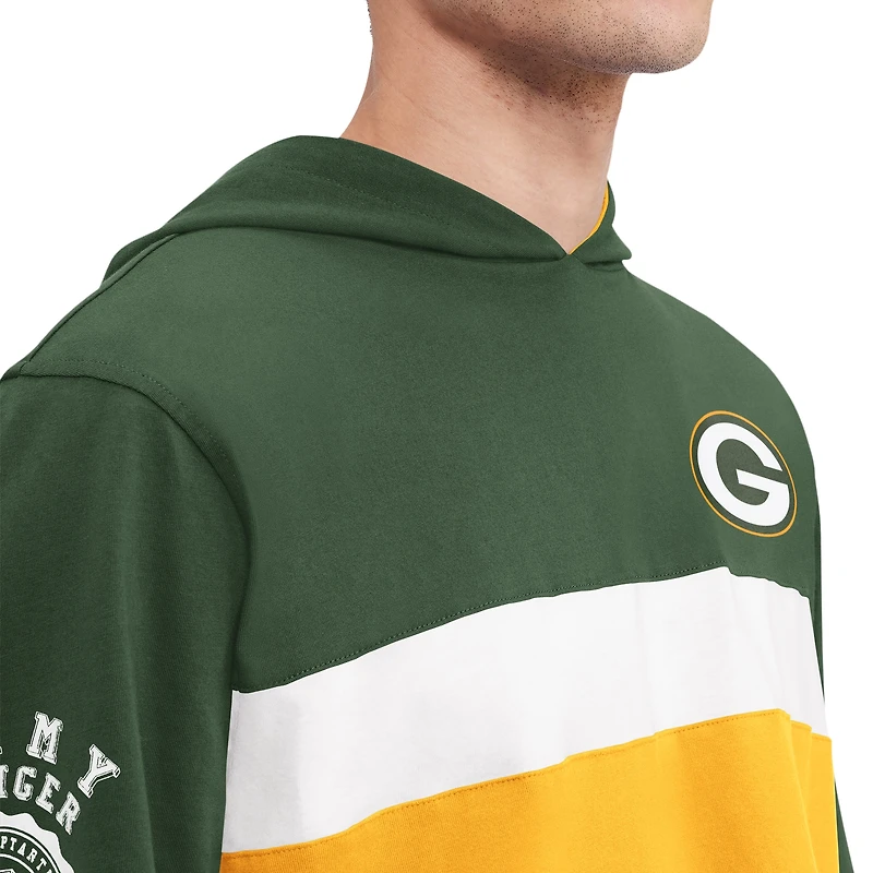 T-shirt à capuche manches longues Tommy Hilfiger Green Bay Packers Morgan pour hommes