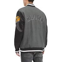 Men's Tommy Hilfiger  Heather Gray/Black Green Bay Packers Gunner Full-Zip Varsity Jacket